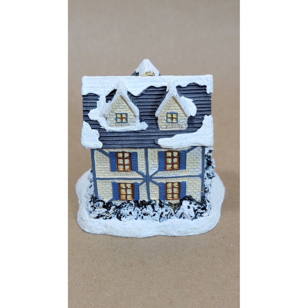 Thomas Kinkade Evening Welcome Illuminated Christmas Ornament 2002 Bradford Ed